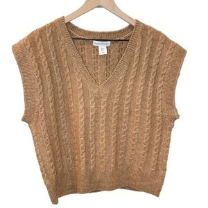 Women’s Cupcakes And Cashmere Brown Cable Knit Sweater Vest